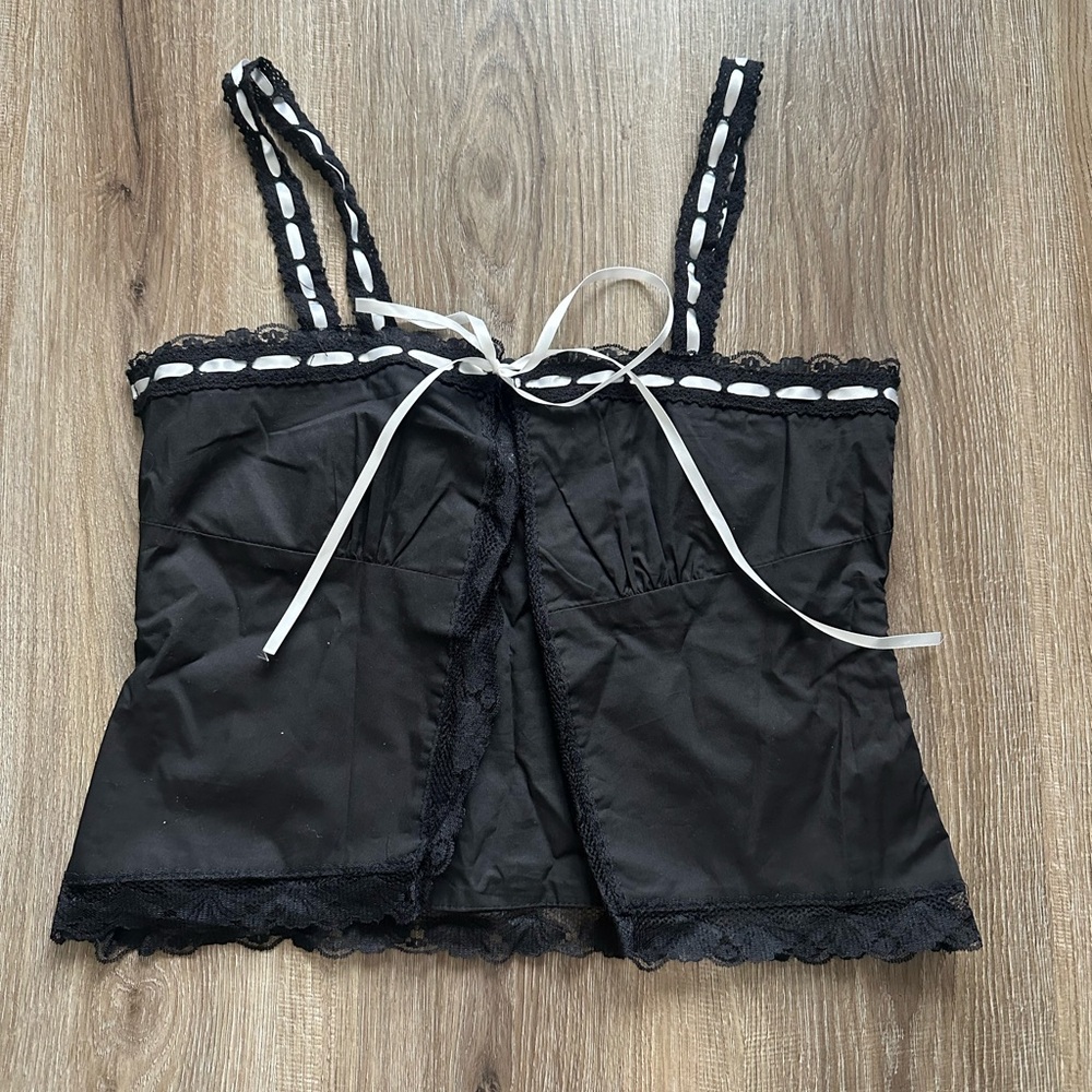 Black Lace Trim Camisole